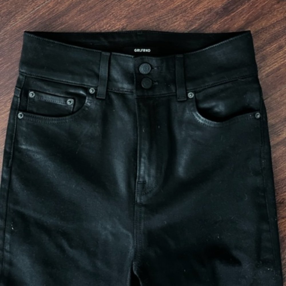 GRLFRND Kendall high rise waxed denim